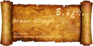 Brausz Évald névjegykártya